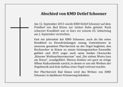 Abschied von KMD Detlef Schoener
