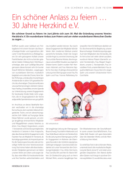 Ein sch&ouml;ner Anlass zu feiern &hellip; 30 Jahre Herzkind e. V.
