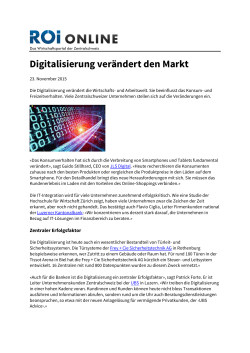 Digitalisierung ver&auml;ndert den Markt