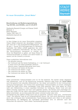 Beschreibung und Bedienungsanleitung Smart Meter Typ ED100 L