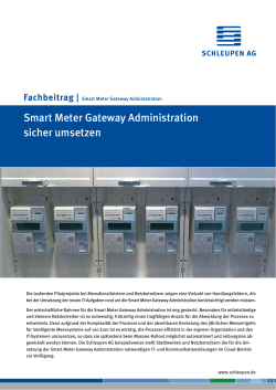 Smart Meter Gateway Administration sicher umsetzen