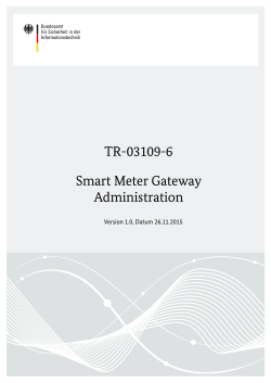 TR-03109-6 Smart Meter Gateway Administration - BSI