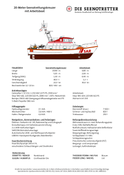 20-Meter-Seenotrettungskreuzer mit Arbeitsboot
