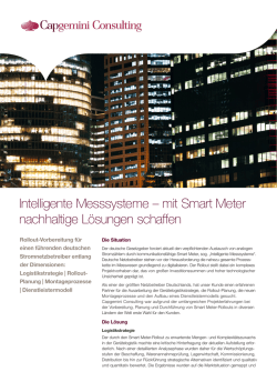 Intelligente Messsysteme &ndash; mit Smart Meter nachhaltige L&ouml;sungen
