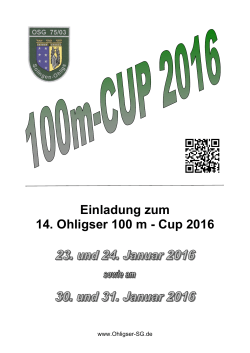 Einladung zum 14. Ohligser 100 m - Cup 2016