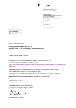 Informationen zum Aufnahmeverfahren
