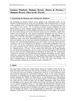 Gustave Flaubert: Madame Bovary. M&oelig;urs de Province / Madame