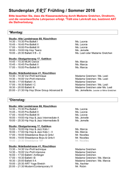 Stundenplan Deutsch Frühling