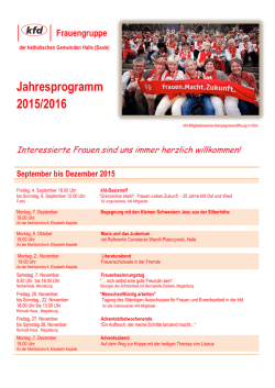 Jahresprogramm 2015/2016 - Katholische Frauengemeinschaft