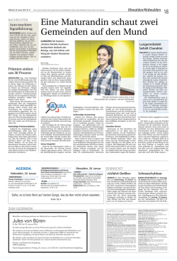 Eine Maturandin schaut zwei Gemeinden auf den Mund