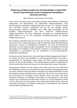 Gliederung und Rekonstruktion der Schichtenabfolge von Klein