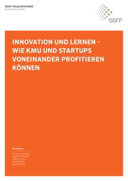 INNOVATION UND LERNEN - WIE KMU UND STARTUPS