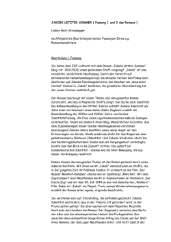 JAKOBS LETZTER SOMMER - Friedrich Strassegger