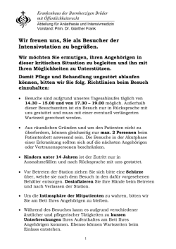 Information f&uuml;r Besucher der Intensivstation als PDF