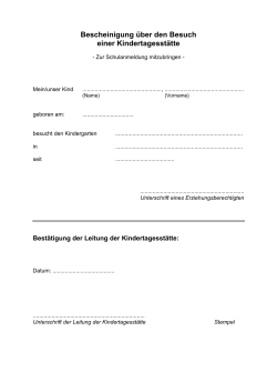 Arbeitgeberbescheinigung Kita Vorlage