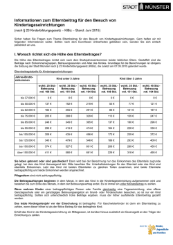 Informationen zum Elternbeitrag f&uuml;r den Besuch von