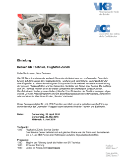 Einladung Besuch SR Technics, Flughafen Zürich