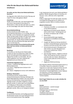 Infos f&uuml;r den Besuch des Kletterwald Borken