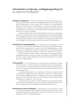 Infoblatt zur Eignungspr&uuml;fung