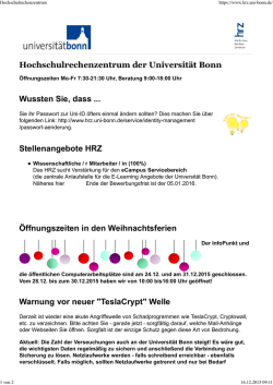 Hochschulrechenzentrum der Universität Bonn Wussten Sie, dass