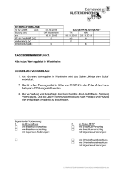 121/2015 Nächstes Wohngebiet in Wankheim