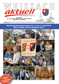 Ausgabe KW 22/2015 - Gemeinde Weissach