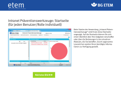 Intranet: Pr&auml;ventionswerkzeuge