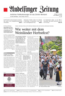 Andelfinger Zeitung - Verein Pro Weinland