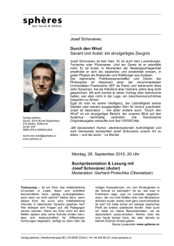 Josef Schovanec Durch den Wind Savant und Autist