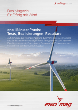 Das Magazin für Erfolg mit Wind eno 114 in der Praxis: Tests