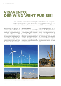 VISAVENTO: DER WIND WEHT F&Uuml;R SIE!