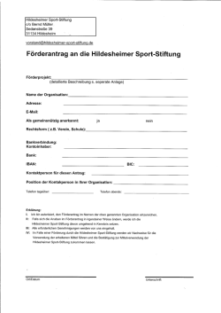 Hildesheimer Sport&mdash;Stiftung c/o Bernd M&uuml;ller Sedanstra&szlig;e 39
