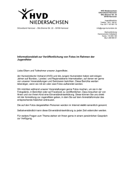 Informationsblatt zur Ver&ouml;ffentlichung von Fotos im Rahmen der