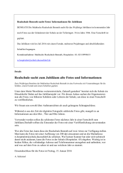 Festschrift zum Jubil&auml;um - St&auml;dtische Realschule Benrath