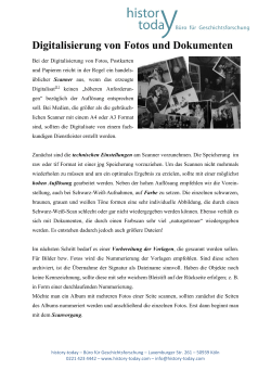 Digitalisierung von Fotos und Dokumenten - history