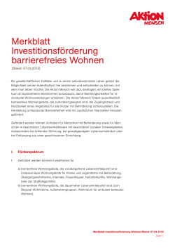 Merkblatt Investitionen Wohnen