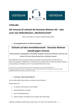 Fallstudie: Die Vonovia SE schluckt die Deutsche Wohnen AG