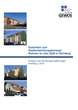 Gutachten zum Stadtentwicklungskonzept Wohnen im
