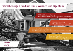 Versicherungen rund um Haus, Wohnen und Eigentum