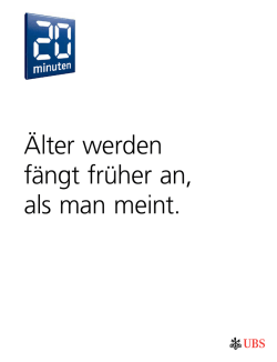 Älter werden fängt früher an, als man meint.