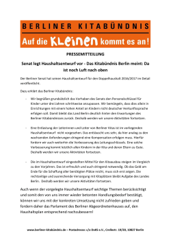 Presseerklärung - Berliner Kitabündnis