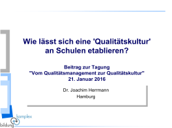 Dr. Joachim Herrmann - Vom Qualitätsmanagement zur Qualitätskultur