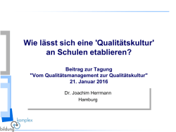 Dr. Joachim Herrmann - Vom Qualit&auml;tsmanagement zur Qualit&auml;tskultur