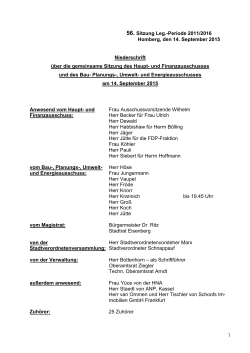 Protokoll Haupt- und Finanzausschuss 2015-09-14