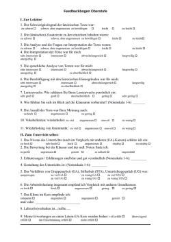 Feedbackbogen Oberstufe