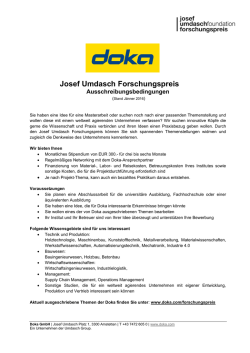 Josef Umdasch Forschungspreis