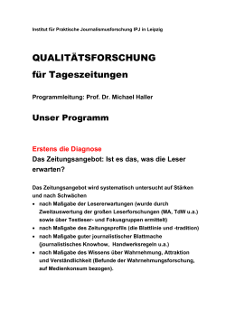 IPJ-Qualitätsforschung 2008 - Medienstiftung der Sparkasse Leipzig