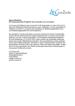 Eigene Modelinie Ein anspruchsvolles Projekt f&uuml;r die Lernenden