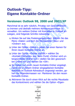 Outlook-Tipp: Eigene Kontakte