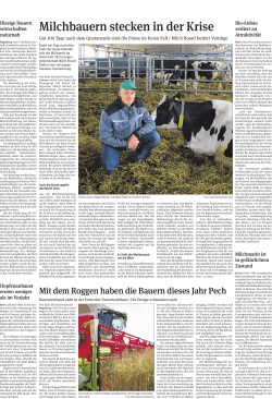 Milchbauern stecken in der Krise